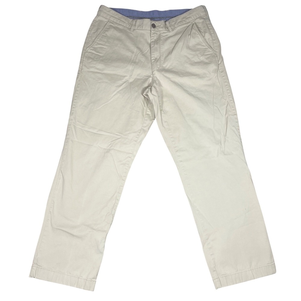 LL Bean Mens Classic Fit Chino Pants Khaki Tan Cotton Stretch 34x30* Coastal